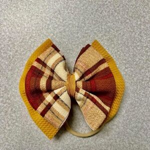 Fall Plaid Bow Hair Tie for Kids